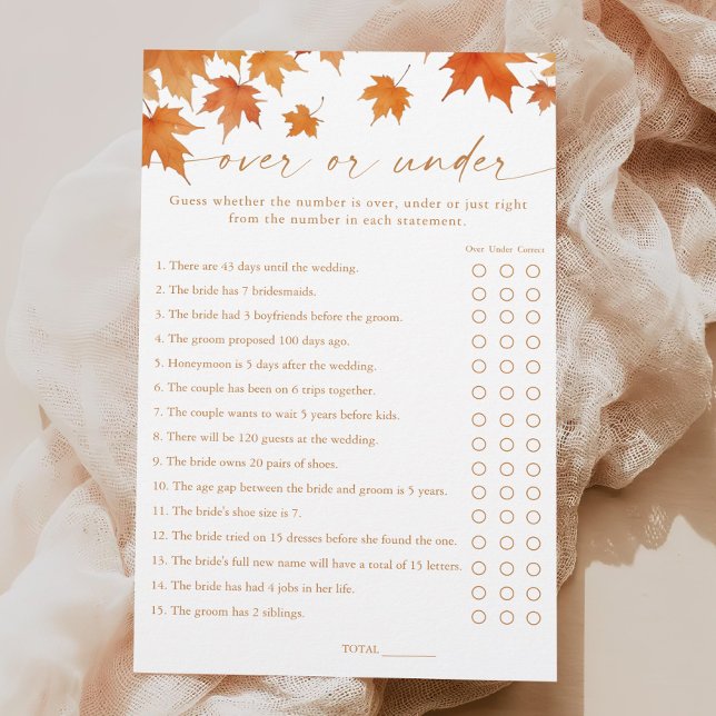 Papier Fête des mariées automnale sur ou sous jeu (Créateur téléchargé)