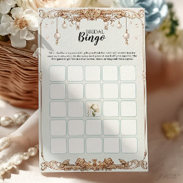 Papier Fête des mariées Bingo Game Card Perles Prosecco
