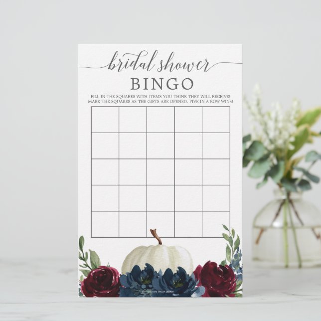 Papier Fête des mariées Bingo Jeu Citrouille de la marine (Debout devant)