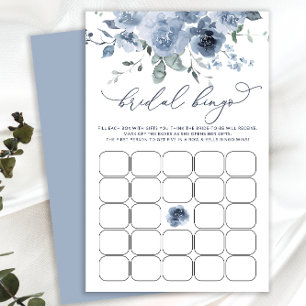 Papier Fête des mariées Bingo Jeu Dusty Blue Floral