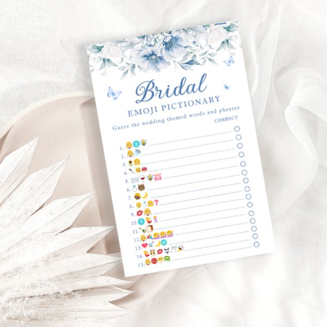 Papier Fête des mariées Bleu Blanc Emoji jeu de pictionna (Créateur téléchargé)