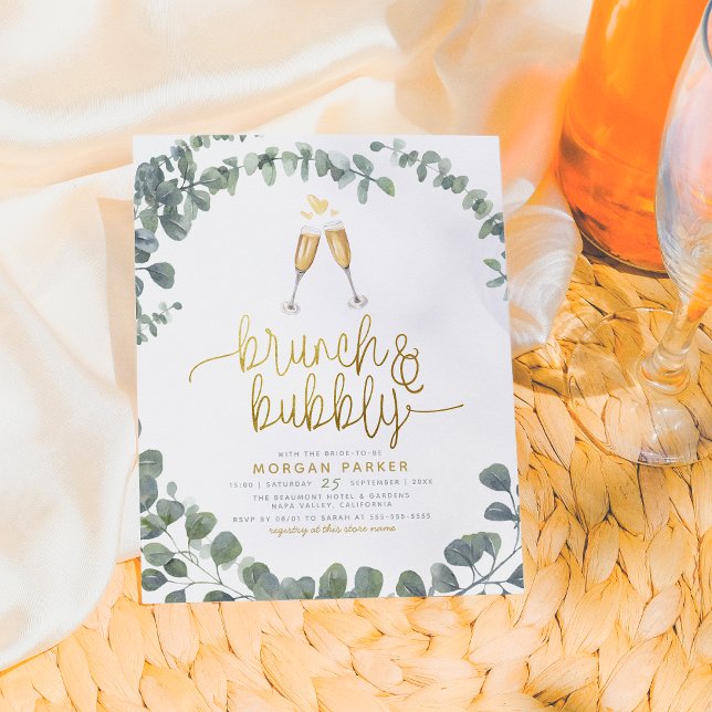 Papier Fête des mariées Budget Brunch & Bubbly Eucalyptus (Créateur téléchargé)