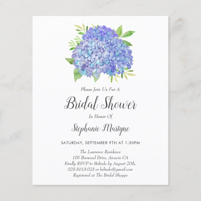 Papier Fête des mariées budgétaire Bouquet Hydrangea viol (Devant)