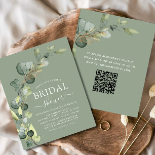 Papier Fête des mariées budgétaire QR Code Eucalyptus Inv