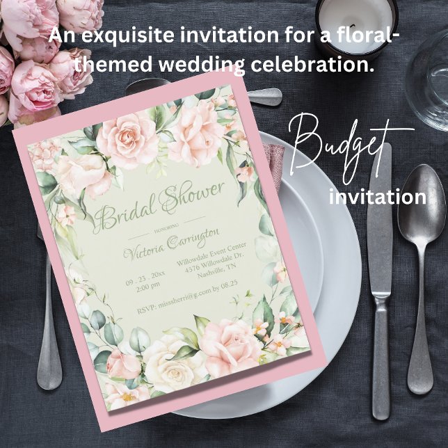 Papier Fête des mariées budgétaire rose et élégant (Créateur téléchargé)