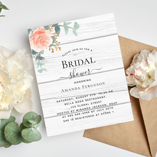 Papier Fête des mariées budgétaire rose or floral bois bl (Créateur téléchargé)