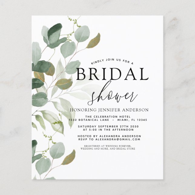 Papier Fête des mariées budgétaire Verdure Eucalyptus (Devant)