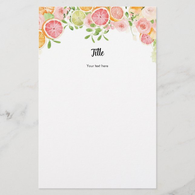 Papier Fête des mariées Citrus de pamplemousse Jeux perso (Devant)