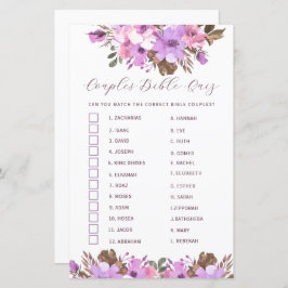 Papier Fête des mariées Couples Bible Quiz