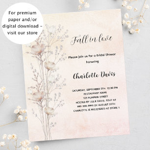 Papier Fête des mariées crème fleur sauvage invitation