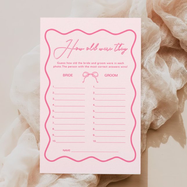 Papier Fête des mariées de Bow rose vague Guess Age Jeu (Créateur téléchargé)