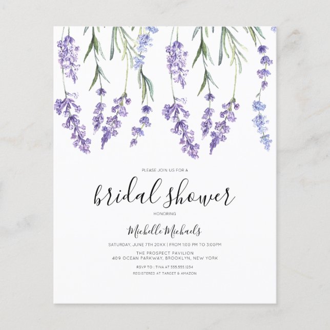 Papier Fête des mariées de Fleur sauvage Budget Lavender (Devant)