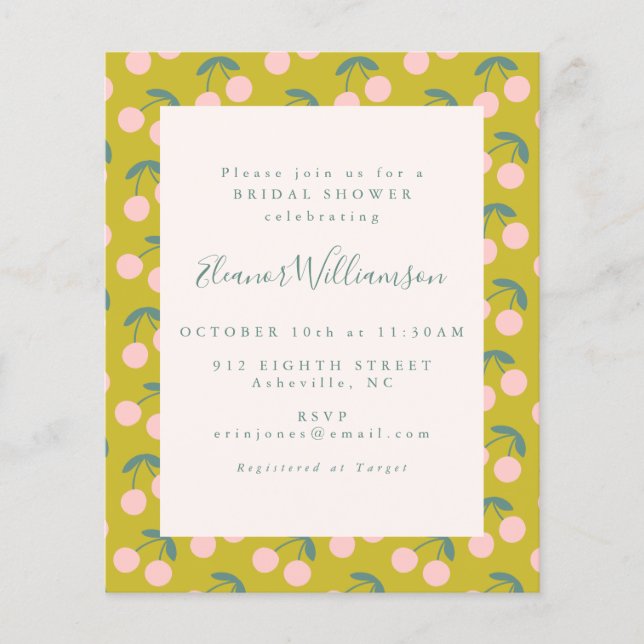 Papier Fête des mariées de fruits de cerisier rose pâle (Devant)