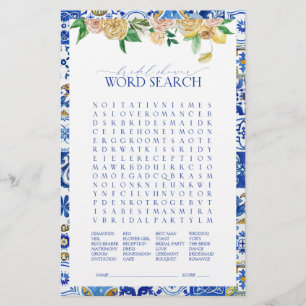 Papier Fête des mariées de recherche de mots méditerranée