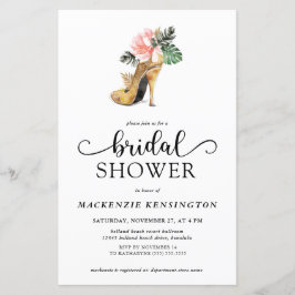 Papier Fête des mariées de talons d'or Tropical Elegant B