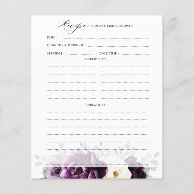 Papier Fête des mariées d'ivoire d'aubergine de prune pou (Devant)
