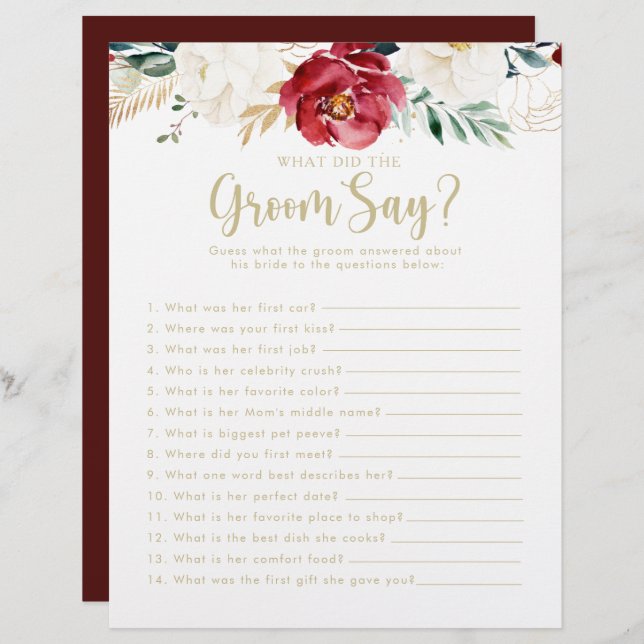 Papier Fête des mariées d'or classique Qu'est-ce que la c (Devant / Derrière)