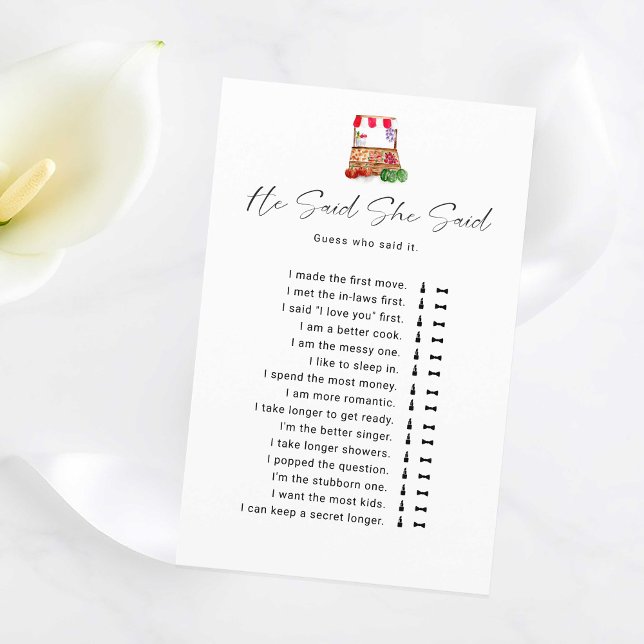 Papier Fête des mariées Du Marché Il A Dit Qu'Elle A Dit  (Créateur téléchargé)