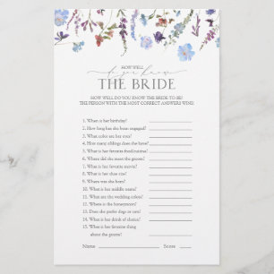 Papier Fête des mariées Fleur sauvage bleu Dusty