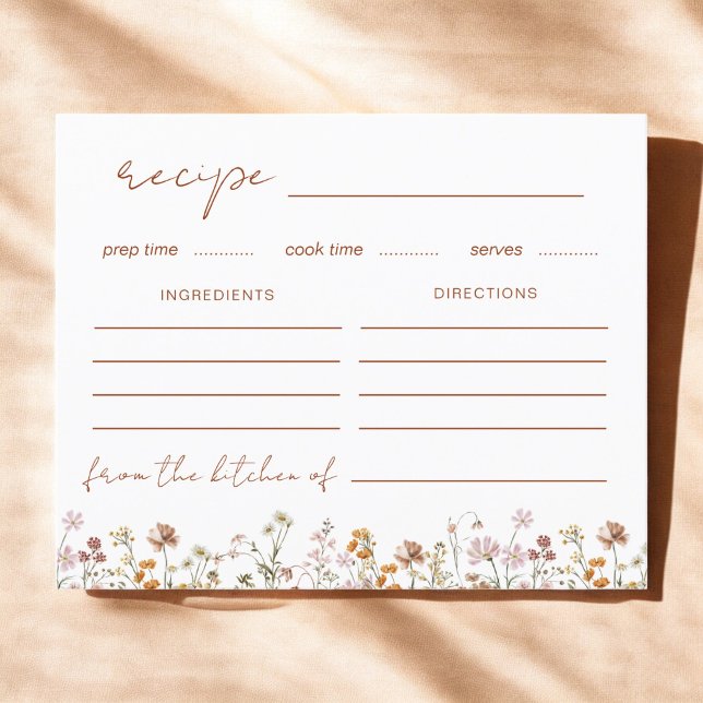 Papier Fête des mariées fleur sauvage Garden Recette Card (Créateur téléchargé)