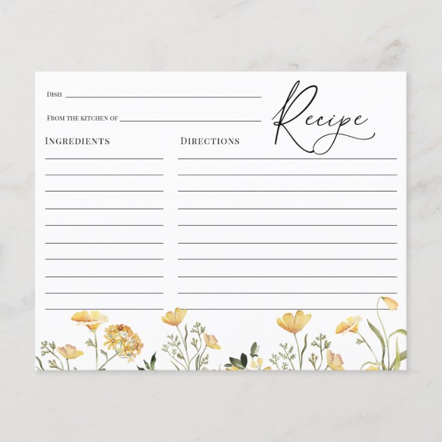 Papier Fête des mariées Fleur sauvage jaune délicate (Devant)