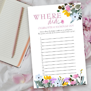 Papier Fête des mariées fleur sauvage Jeu Où Sont-Ils All