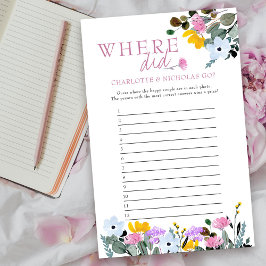 Papier Fête des mariées fleur sauvage Jeu Où Sont-Ils All