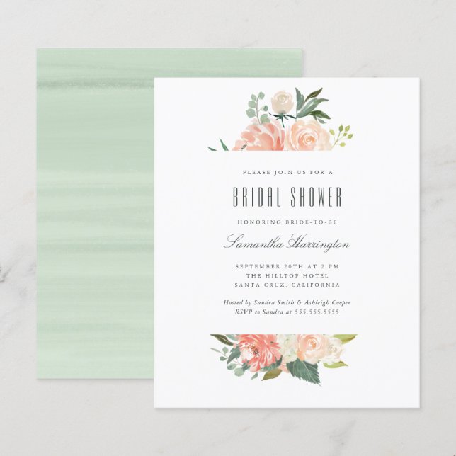 Papier Fête des mariées florale de l'aquarelle budgétaire (Devant / Derrière)