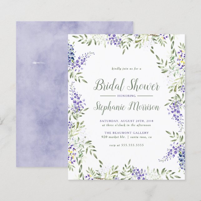 Papier Fête des mariées florale de l'aquarelle budgétaire (Devant / Derrière)