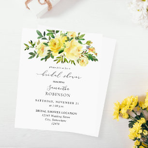 Papier Fête des mariées florale jaune budget