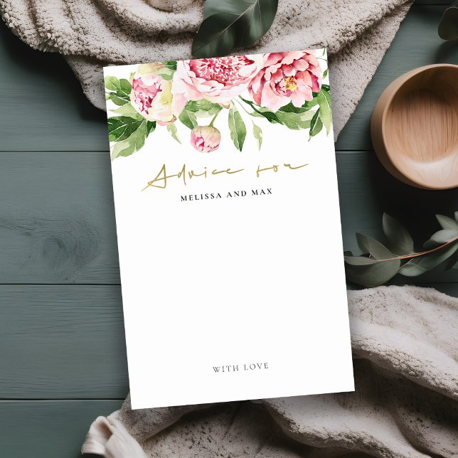 Papier Fête des mariées florale Pink Peony Conseils pour  (Créateur téléchargé)