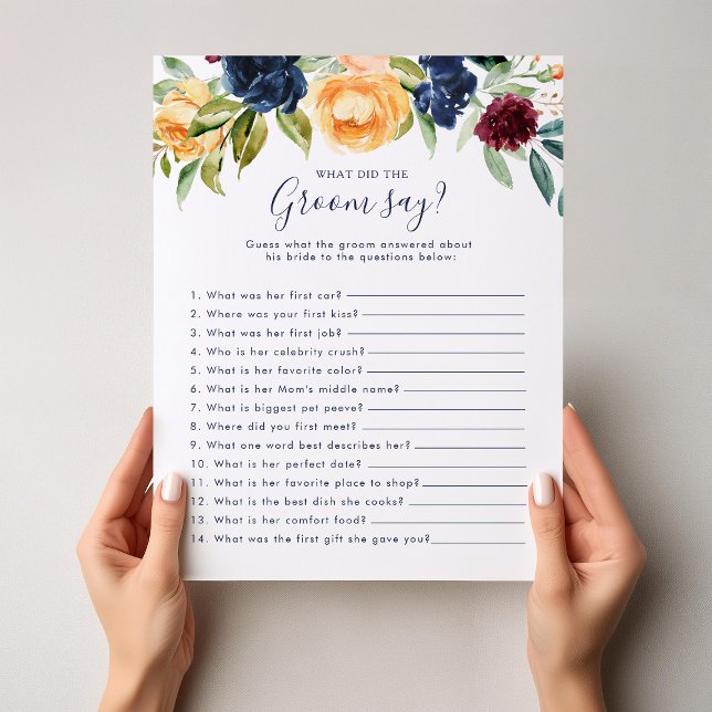 Papier Fête des mariées florale Qu'est-ce que la chambre  (Créateur téléchargé)