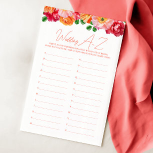 Papier Fête des mariées Florale rose-orange et rose vif J