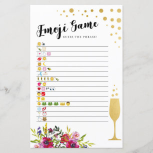 Papier Fête des mariées Games Guess Emoji Game Champagne