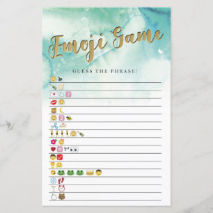 Papier Fête des mariées Games Guess Emoji Jeu Blue Gold