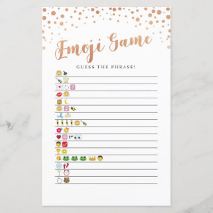 Papier Fête des mariées Games Guess Emoji Jeu Rose Gold