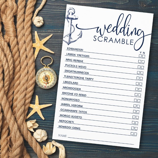 Papier Fête des mariées Jeu Ancre nautique Scramble (Créateur téléchargé)