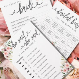 Papier Fête des mariées Jeu Il A Dit Qu'Elle A Dit Devine