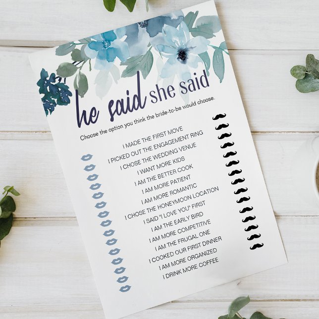 Papier Fête des mariées Jeu Il A Dit Qu'Elle A Dit Roses  (Créateur téléchargé)