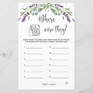 Papier Fête des mariées Jeu Où Étaient-Ils Circulaire