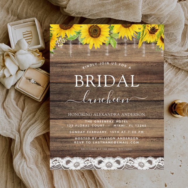 Papier Fête des mariées Luncheon tournesol rustique ferme (Créateur téléchargé)