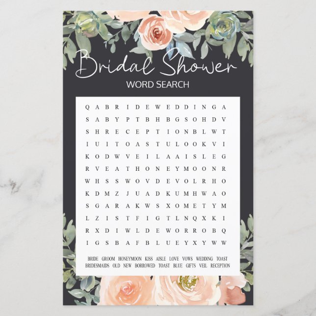 Papier Fête des mariées Mot de recherche Pastel Peach Flo (Devant)