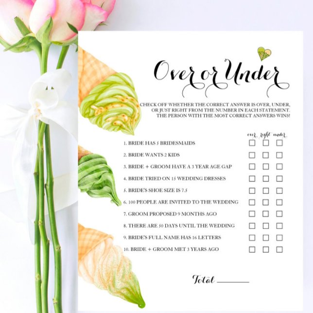 Papier Fête des mariées Pistachio sur ou sous le jeu (Créateur téléchargé)