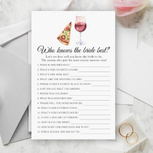 Papier Fête des mariées Qui connaît le mieux la mariée