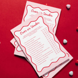 Papier Fête des mariées rouge et rose en dessous du jeu