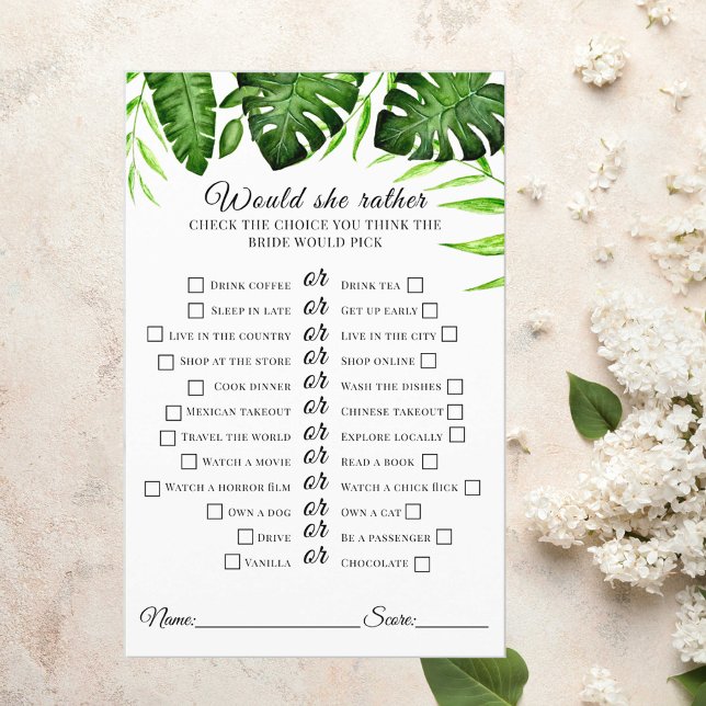 Papier Fête des mariées tropicale Voudrait-elle plutôt Je (Créateur téléchargé)