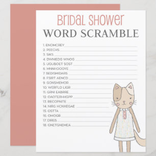 Papier Fête des mariées Word Scramble Jeu Obtenir Meowig