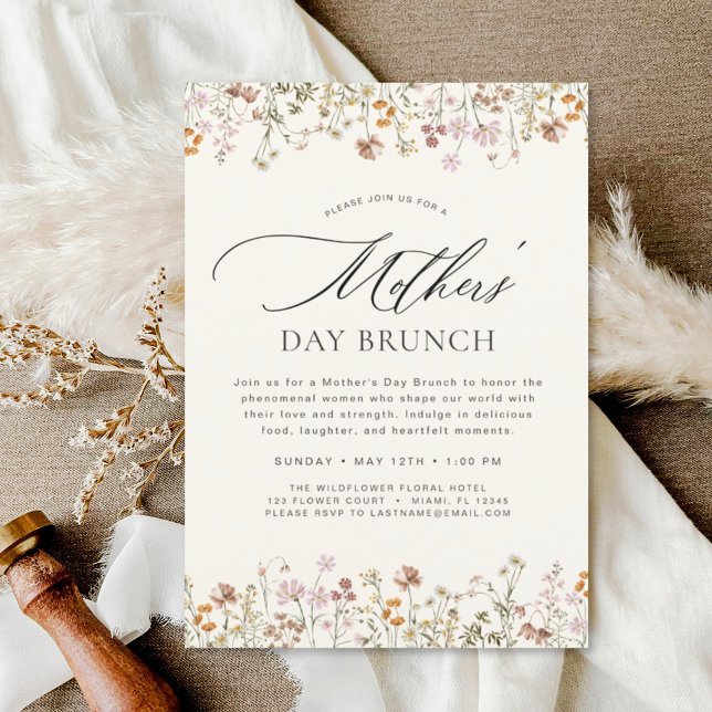 Papier Fête des Mères Brunch Boho Terracotta Invitation (Créateur téléchargé)