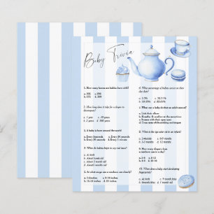 Papier Fête du thé bleu - Baby Trivia   Jeu baby shower