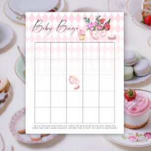 Papier fête du thé floral - Baby Bingo jeu